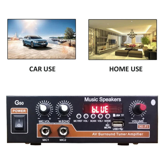 Bluetooth Built-in Recording Microphone USB Flash Drive Digital Dual-purpose Power Amplifier(EU Plug 220V)