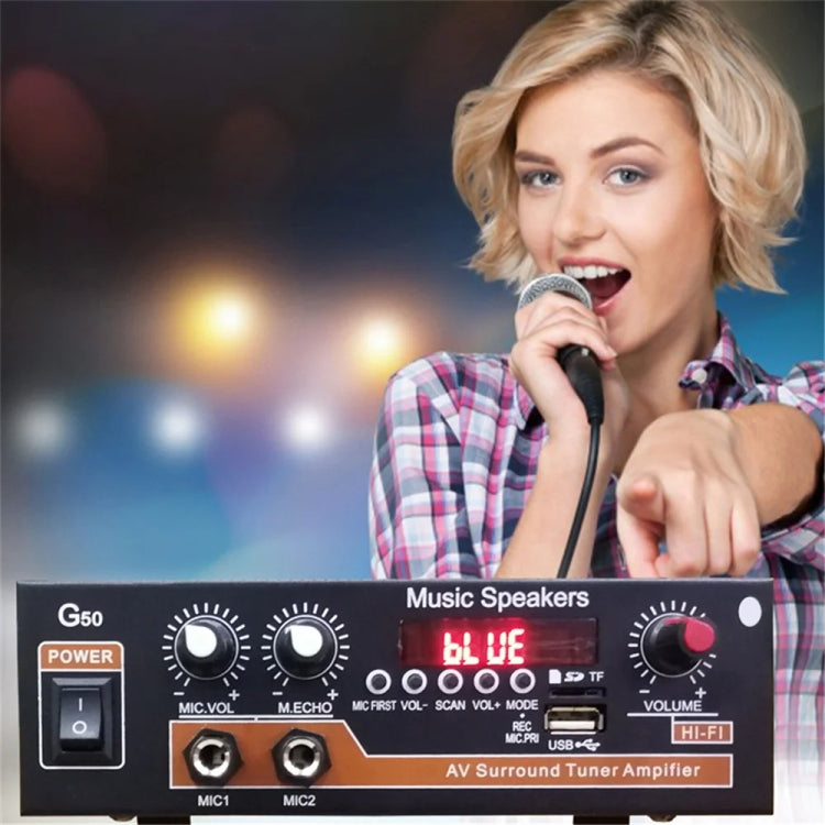 Bluetooth Built-in Recording Microphone USB Flash Drive Digital Dual-purpose Power Amplifier(EU Plug 220V)