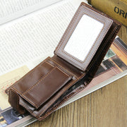Baellerry M1078 Splicing Leather Casual Men Wallet With Buckle Multi-Card Slot Coin Purse(Black)