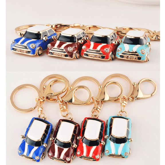 Mini Car Keychain Pendant Toy Beetle Car Gift, Color: Dark Blue