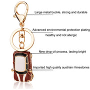 Mini Car Keychain Pendant Toy Beetle Car Gift, Color: Lake Blue