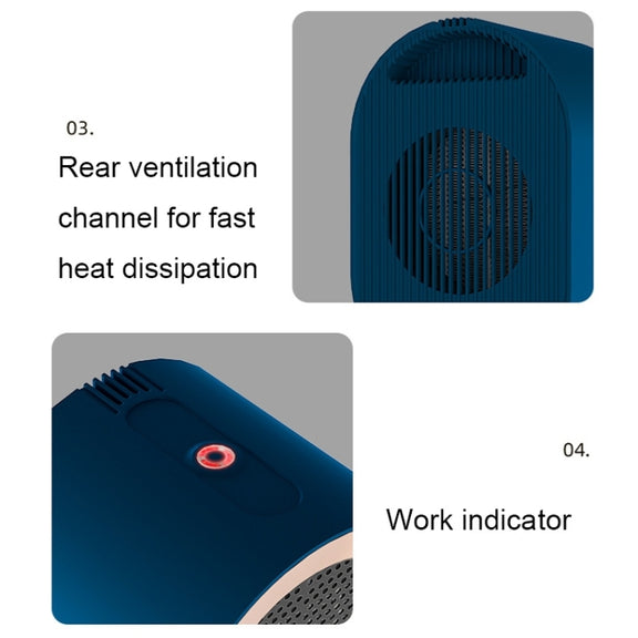 Small Desktop Electric Heater Home PTC Instant Energy-saving Heater, Spec: UK Plug(Green)