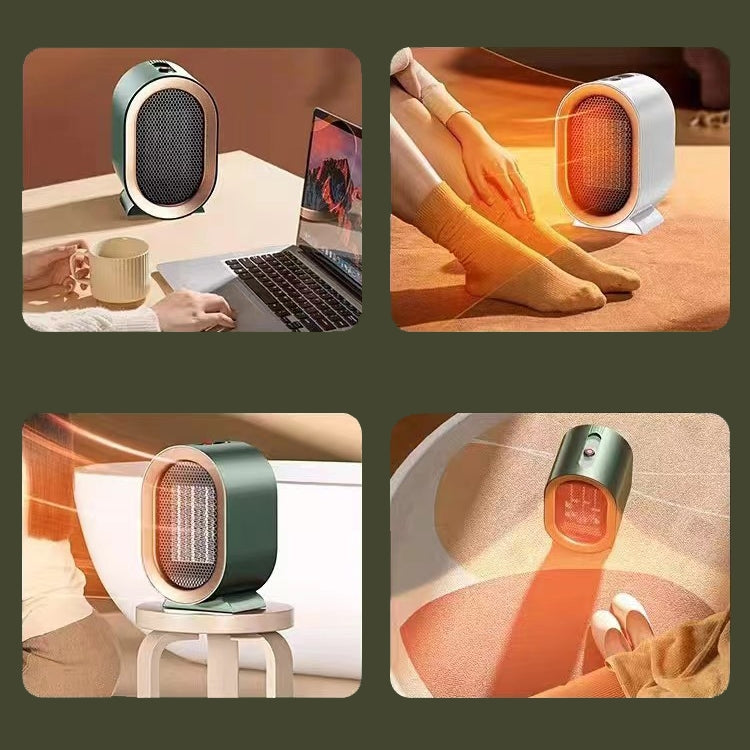 Small Desktop Electric Heater Home PTC Instant Energy-saving Heater, Spec: UK Plug(White)