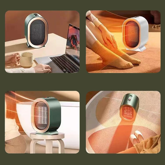 Small Desktop Electric Heater Home PTC Instant Energy-saving Heater, Spec: UK Plug(White)