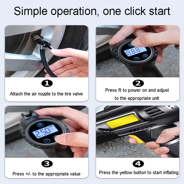 Portable Multifunctional Car Inflator Automobile Tire Pneumatic Pump, Model: Wired Pointer