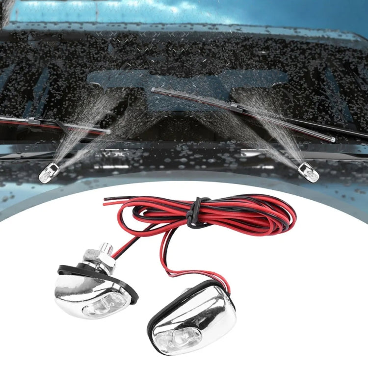 Car Wiper Sprayer Spray Decorative Lamp LED Hood Spray Lights(White)