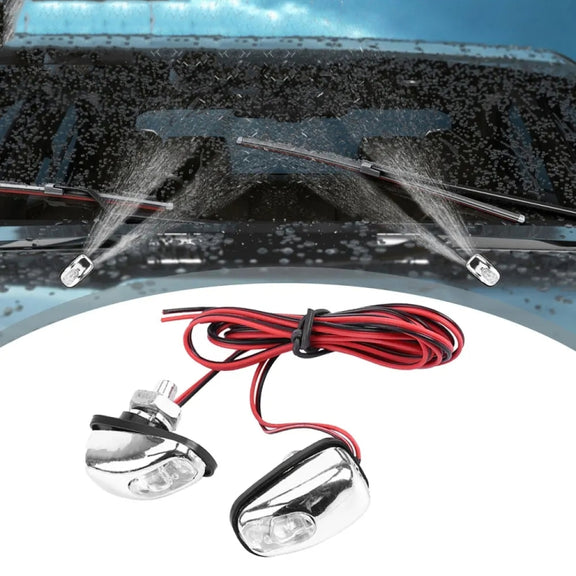 Car Wiper Sprayer Spray Decorative Lamp LED Hood Spray Lights(White)