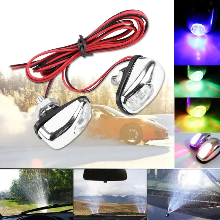 Car Wiper Sprayer Spray Decorative Lamp LED Hood Spray Lights(Colorful)