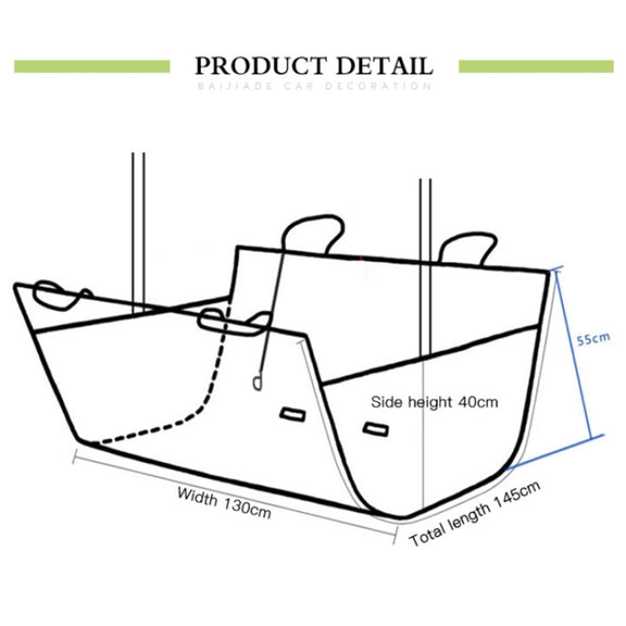 130x145x40cm Car Water-resistant Dirt-proof Thickened Rear Seat Pet Mat