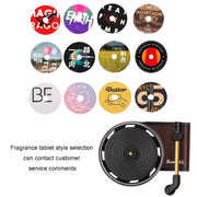 Gramophone+3pcs Refill Aroma Car Aroma Diffuser Air Vent Rotating Retro Gramophone Fragrance Diffuser Ornament