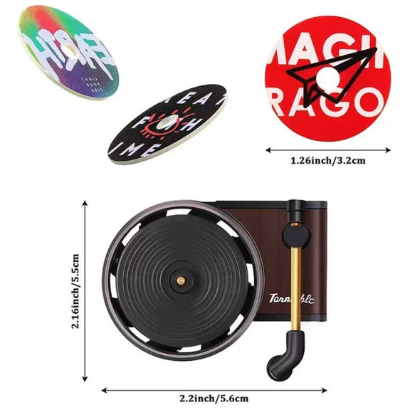 Gramophone+3pcs Refill Aroma Car Aroma Diffuser Air Vent Rotating Retro Gramophone Fragrance Diffuser Ornament