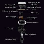 Gramophone+3pcs Refill Aroma Car Aroma Diffuser Air Vent Rotating Retro Gramophone Fragrance Diffuser Ornament