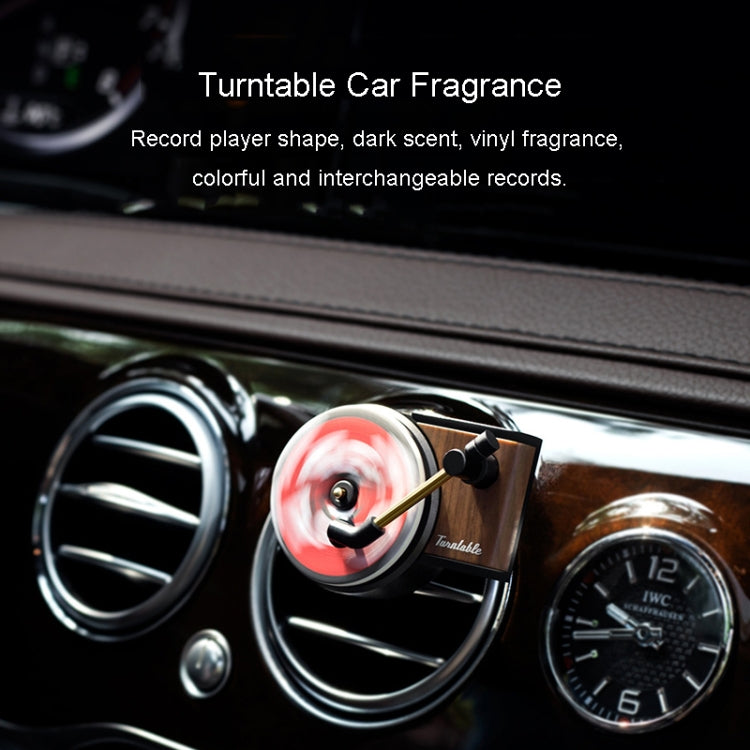 Gramophone+3pcs Refill Aroma Car Aroma Diffuser Air Vent Rotating Retro Gramophone Fragrance Diffuser Ornament