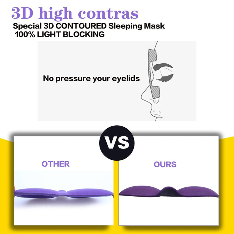 3D Adjustable Silicone Anti-slip Sleep Eye Mask Three-dimensional Memory Foam Eye Protection Mask(Purple)