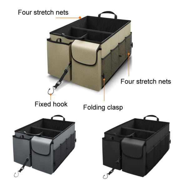Car Foldable Glove Storage Box Trunk Organizer(Beige)