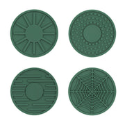 4pcs/set 6.8x0.3cm Car Anti-slip Silicone Water Coaster Storage Interior, Color: Green