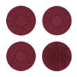 4pcs/set 6.8x0.3cm Car Anti-slip Silicone Water Coaster Storage Interior, Color: Wine Red - free shipping - PMC TechLife - Order now!