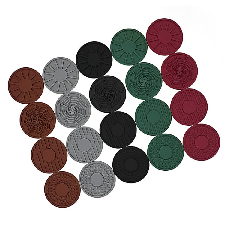 4pcs/set 6.8x0.3cm Car Anti-slip Silicone Water Coaster Storage Interior, Color: Green