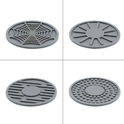 4pcs/set 6.8x0.3cm Car Anti-slip Silicone Water Coaster Storage Interior, Color: Black