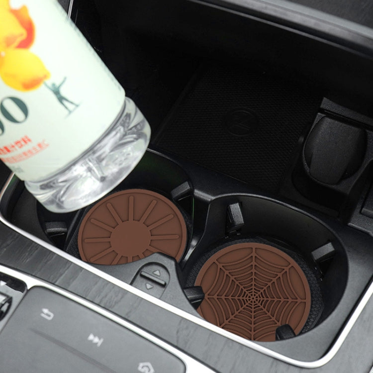 4pcs/set 6.8x0.3cm Car Anti-slip Silicone Water Coaster Storage Interior, Color: Black
