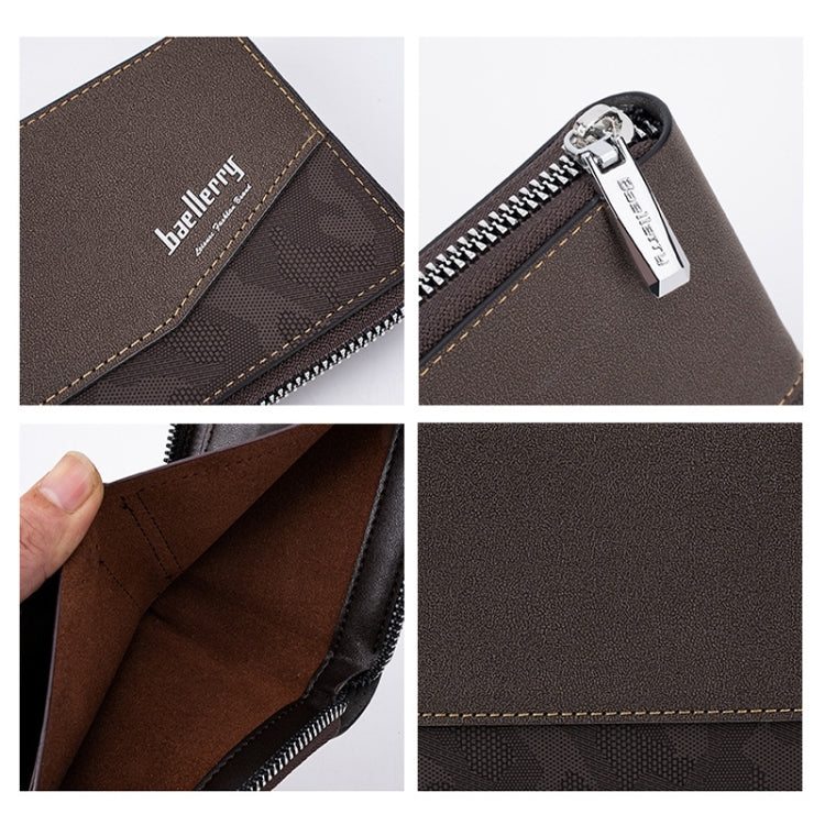 Baellerry D5106 RFID Anti-theft Retro Zipper Wallet Spliced Short Coin Purse(Black)