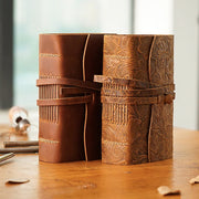 Genuine Leather Retro Notebook Diary Thickened Sketchbook Notepad(Crazy Horse Brown)