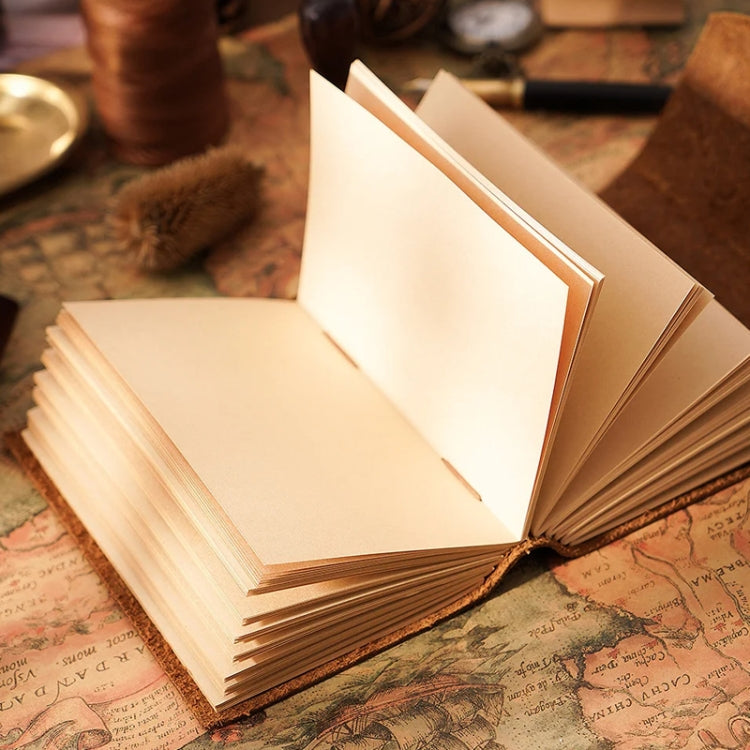 Genuine Leather Retro Notebook Diary Thickened Sketchbook Notepad(Crazy Horse Brown)