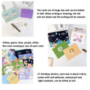 50pcs /Set Happy Birthday Greeting Card With Envelopes And Stickers Set
