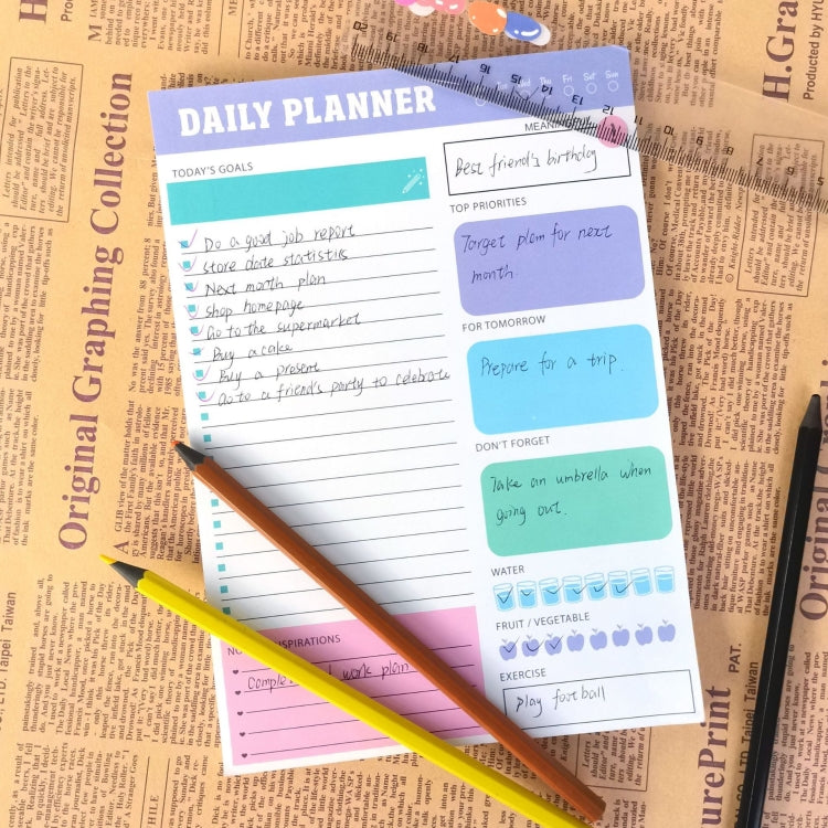 60pages /Book Weekly Planning Note Pad Schedule Time Management Planning Notebook(Jh002)