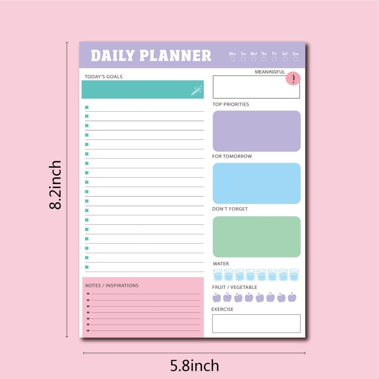 60pages /Book Weekly Planning Note Pad Schedule Time Management Planning Notebook(Jh002)