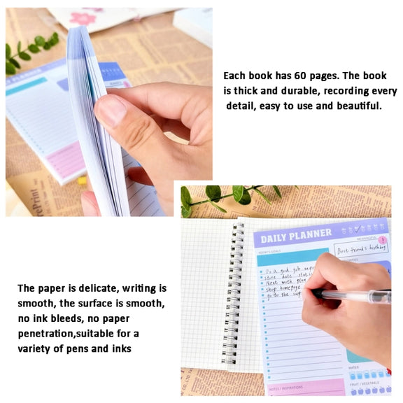 60pages /Book Weekly Planning Note Pad Schedule Time Management Planning Notebook(Jh002)