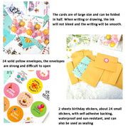 24pcs /Set Happy Birthday Greeting Card With Envelopes And Stickers Set(KP002)