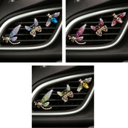 3pcs/set Metal Butterfly Dragonfly Bee Car Air Vent Aromatherapy Decorative Clip(Green)