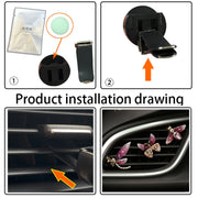 3pcs/set Metal Butterfly Dragonfly Bee Car Air Vent Aromatherapy Decorative Clip(Rose Red)