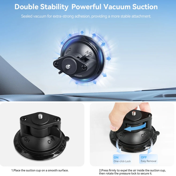 TELESIN Magnetic Base With 1/4 Inch Interface for DJI Pocket 3 / Insta360 Camera & Smart Phones Without Suction Cup Base