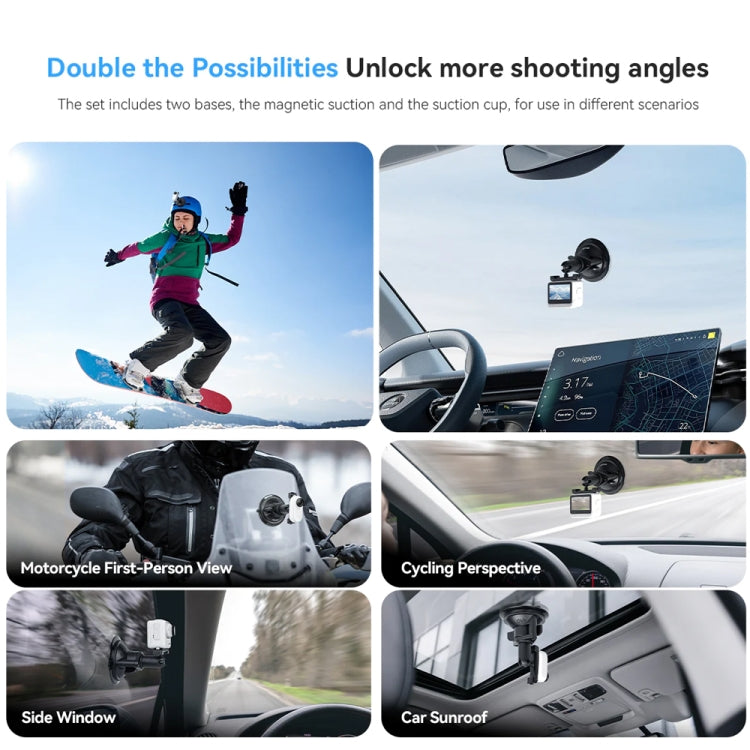 TELESIN Magnetic Base With 1/4 Inch Interface for DJI Pocket 3 / Insta360 Camera & Smart Phones Without Suction Cup Base