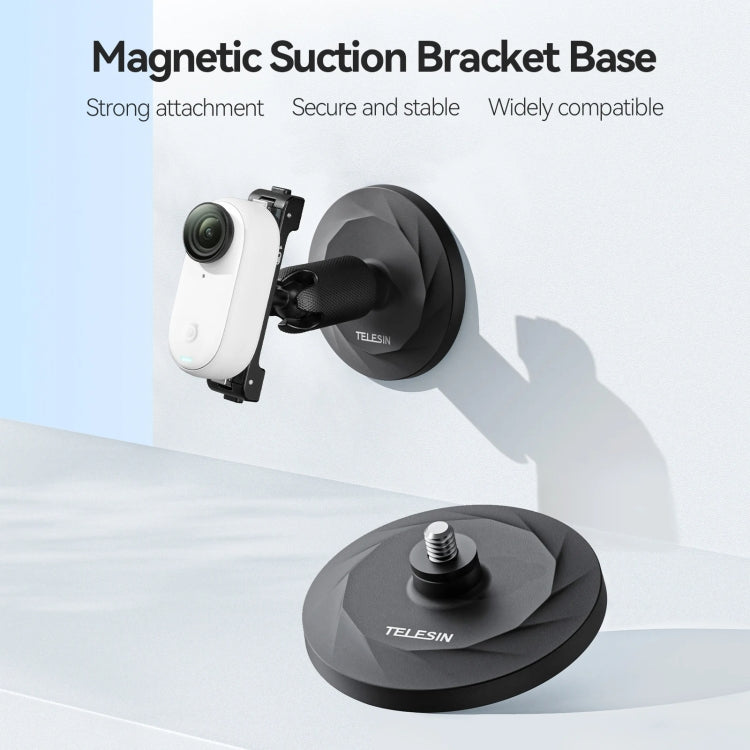 TELESIN Magnetic Base With 1/4 Inch Interface for DJI Pocket 3 / Insta360 Camera & Smart Phones Without Suction Cup Base