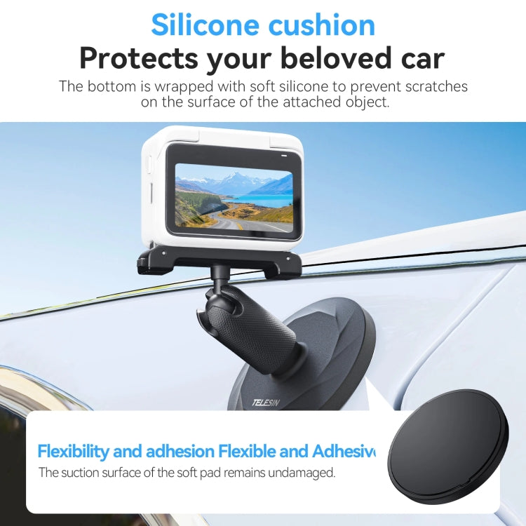 TELESIN Magnetic Base With 1/4 Inch Interface for DJI Pocket 3 / Insta360 Camera & Smart Phones Without Suction Cup Base