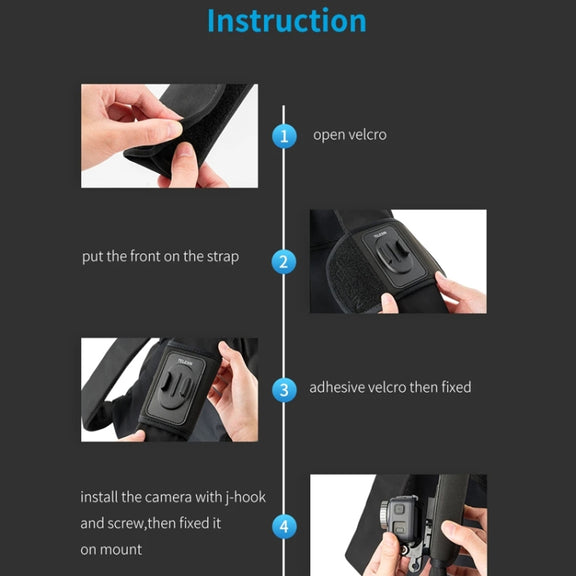 TELESIN Backpack Shoulder Strap Bracket Mount for GoPro Hero / Insta360 /  SJCAM / DJI Action Accessories, Spec: Set B