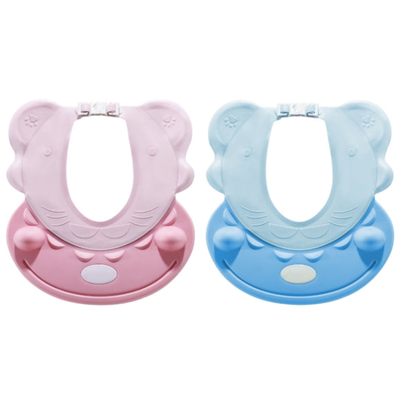 Baby Shampoo Water-resistant Ear Protection Adjustable Shower Cap(Pink)