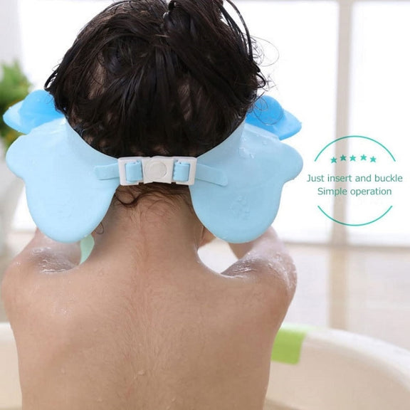 Baby Shampoo Water-resistant Ear Protection Adjustable Shower Cap(Pink)
