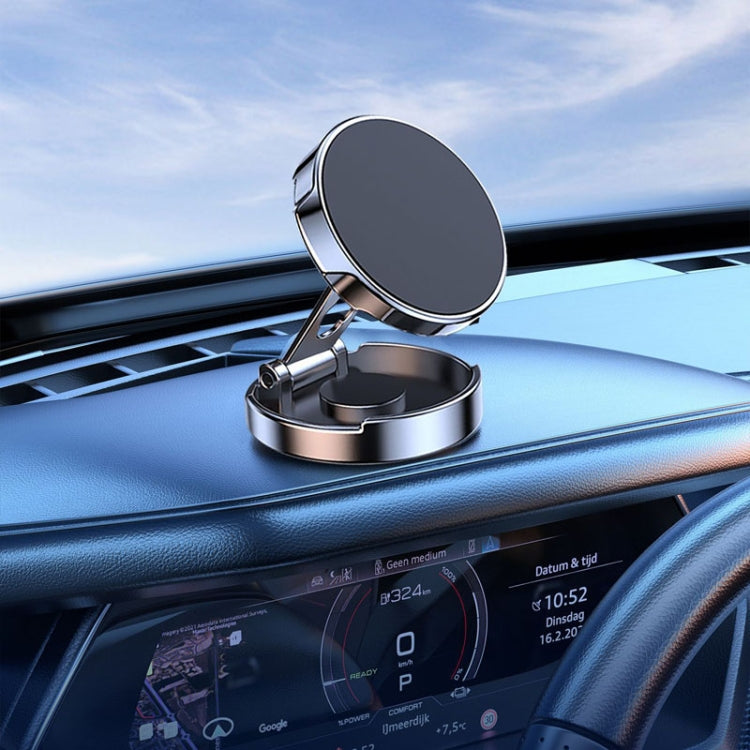 Magnetic Car Phone Holder Automobile Rotatable Multifunctional Folding Stands(Black)