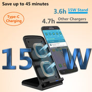 15W Desktop Wireless Charger Mobile Phone Wireless Fast Charging Bracket(White)