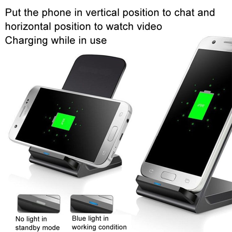 15W Desktop Wireless Charger Mobile Phone Wireless Fast Charging Bracket(Black)