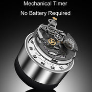 Kitchen Stainless Steel Mechanical Timer Student Time Management Reminder Baking Alarm Clock(Black)