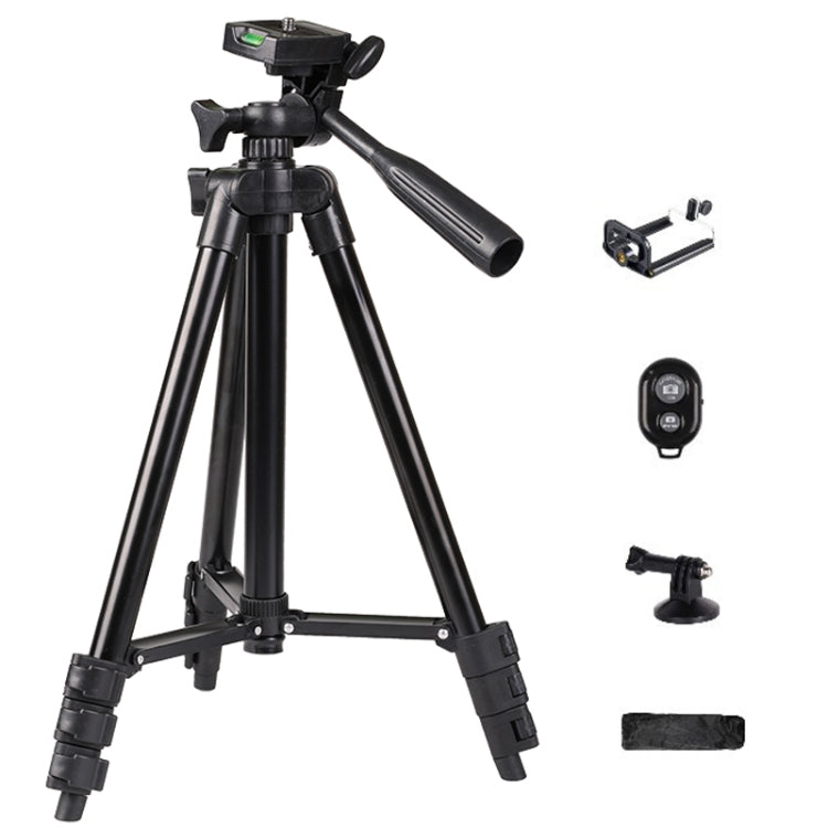 Portable Aluminum DSLR Camera Live Tripod Photography Retractable Landing Bracket, Specification: 150cm Tripod+Clip+Bag+Controller+Adaptor