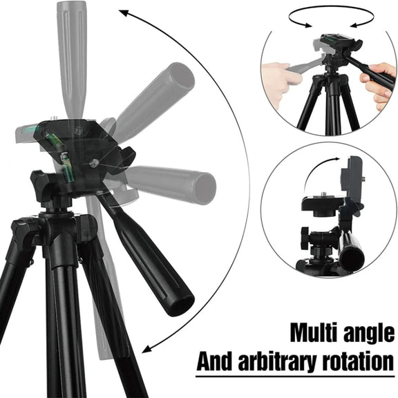 Portable Aluminum DSLR Camera Live Tripod Photography Retractable Landing Bracket, Specification: 150cm Tripod+Clip+Bag