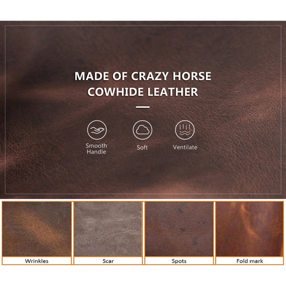 For Airtag CONTACTS FAMILY CF1139 First-layer Cowhide Tracker Protective Case Pet Locator Leather Case(Brown)