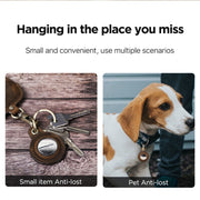 For Airtag CONTACTS FAMILY CF1139 First-layer Cowhide Tracker Protective Case Pet Locator Leather Case(Brown)