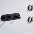Wall Mounted Hair Dryer Holder Hole-Free Bathroom Space Aluminum Multifunctional Shelf, Style: Small With 2 Loops Black - Shelves by PMC TechLife | Online Shopping South Africa | PMC TechLife